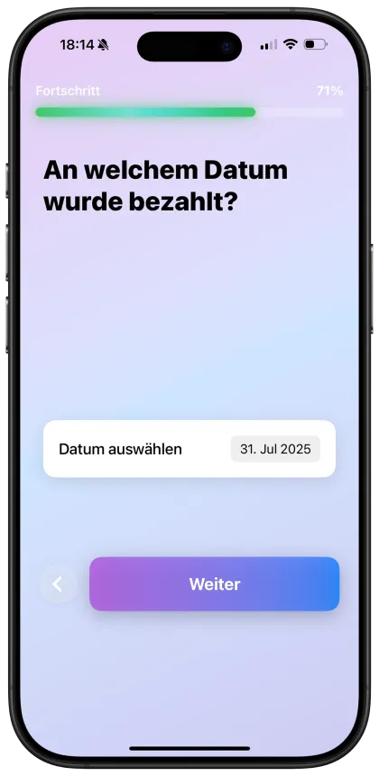 Zahlungsdatum auswählen
